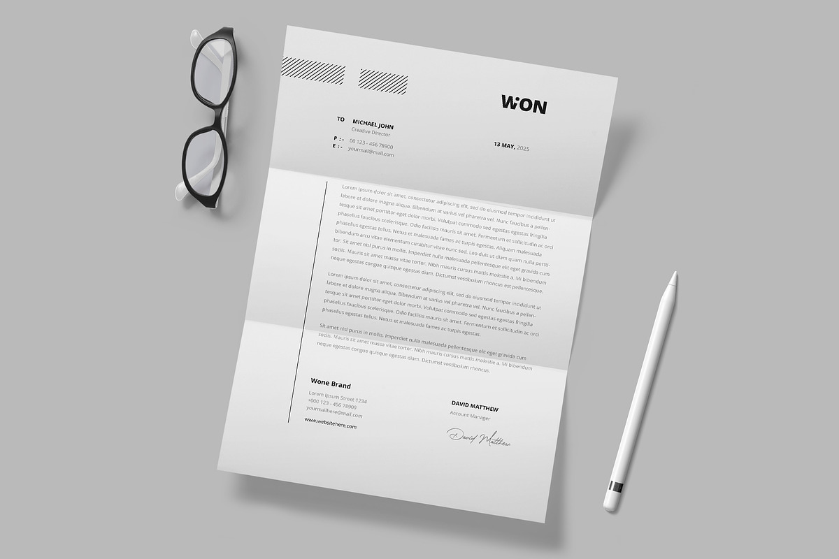 Minimal Letterhead | Word, a Stationery Template by Pixelpick (Photo 3 of 4)