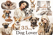 Dog Lover Clipart Pet Images Bundle, an Animal Illustration by GlamArtZhanna (Thumbnail 1 of 6)