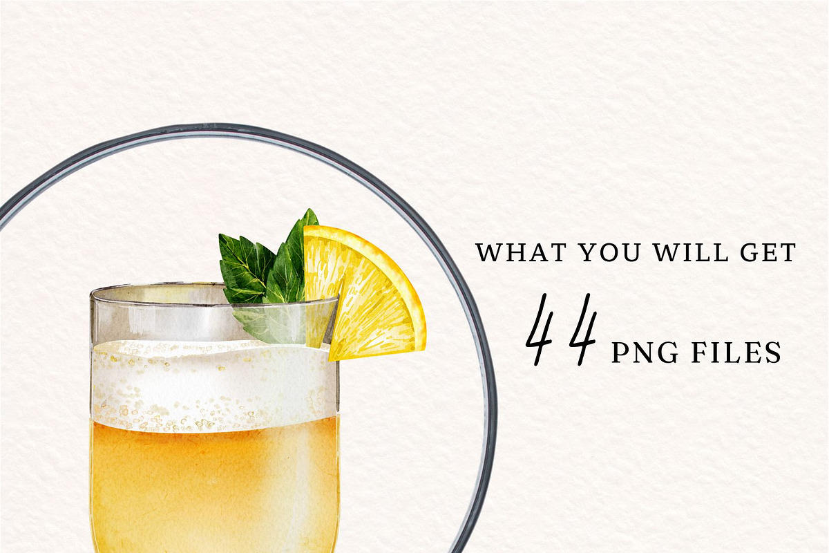 Watercolor Cocktails Illustration, a Food Illustration by ArtbyHien (Photo 6 of 6)