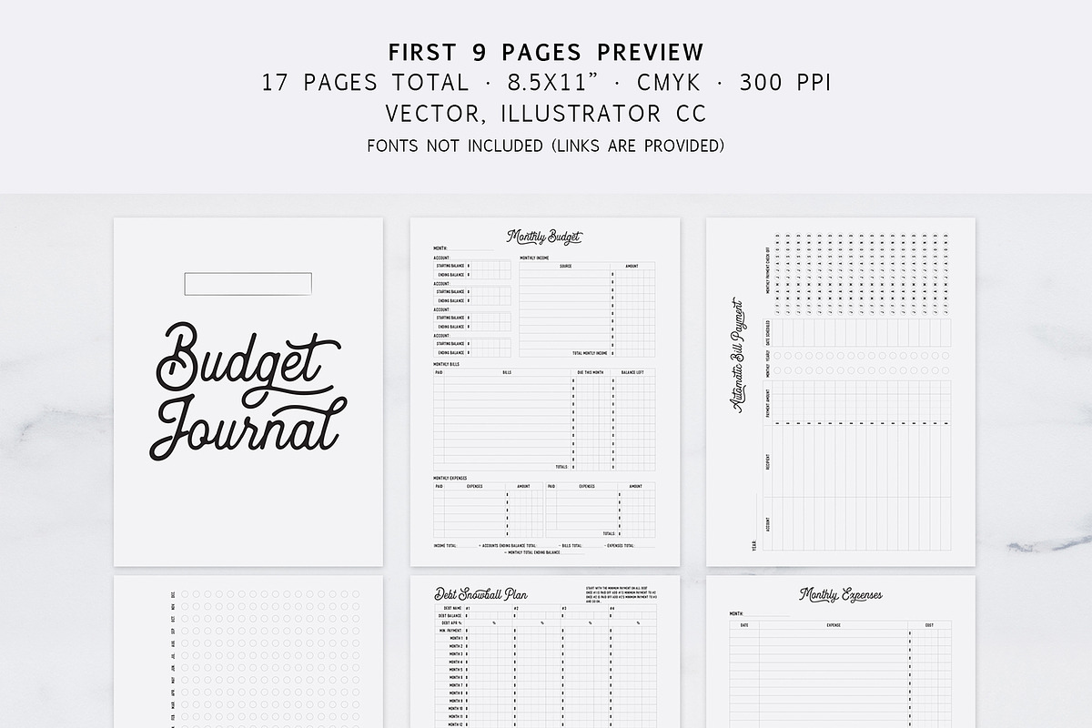 Fully Editable Budget Planner, a Stationery Template by Cuppakeri (Photo 2 of 7)