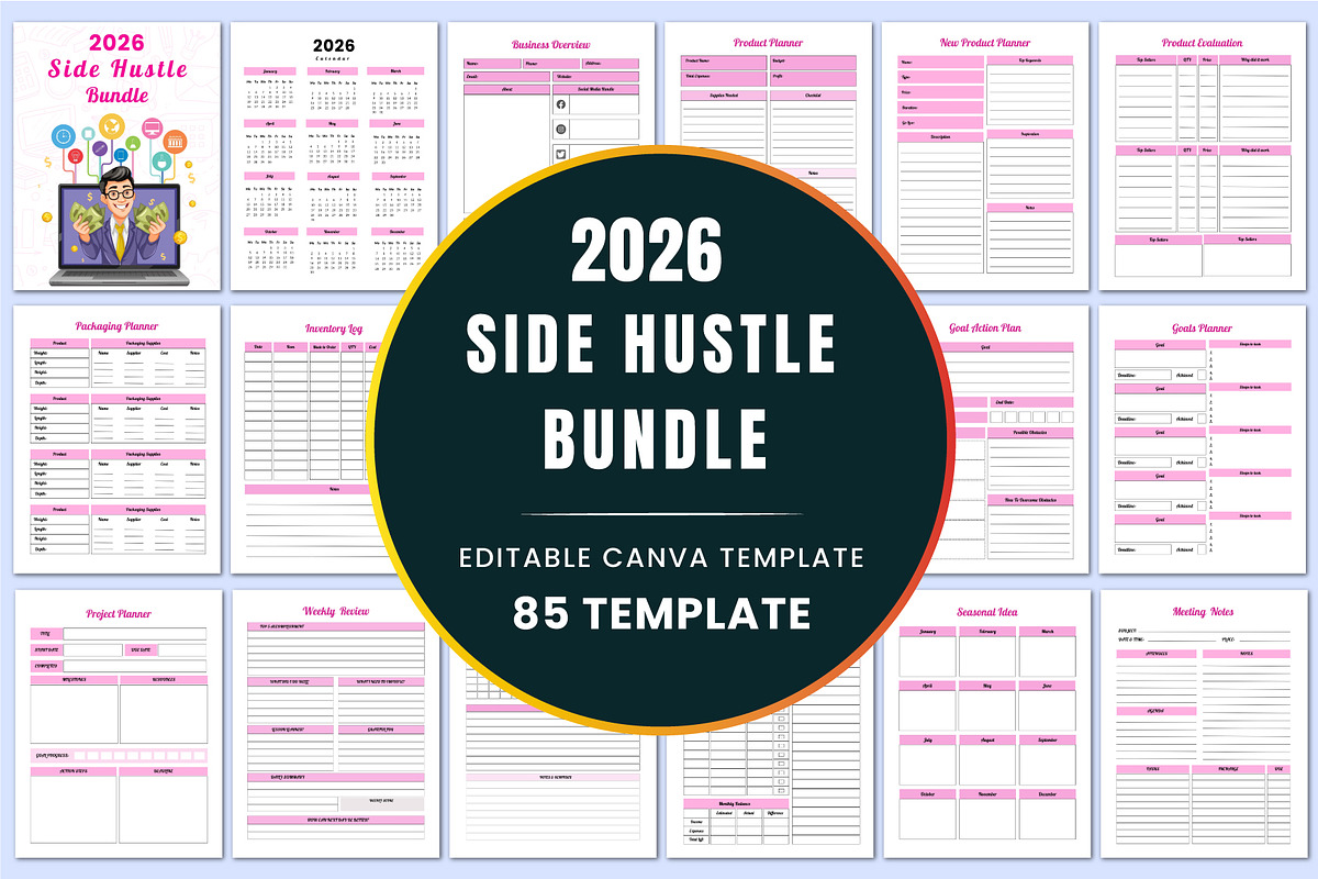 2026 Side Hustle Bundle, a Stationery Template by Shumaya (Photo 1 of 7)