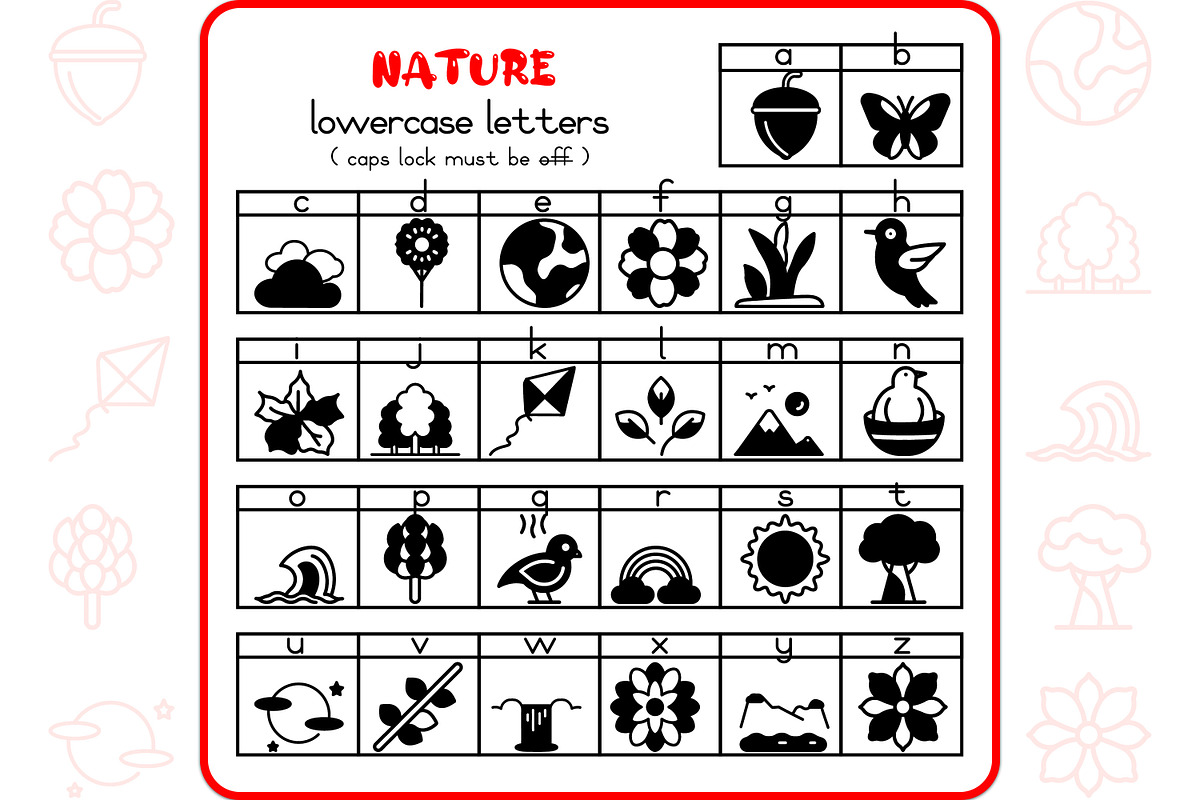 Nature Alphabet - Dingbat Font, a Symbol Font by WADLEN (Photo 3 of 7)