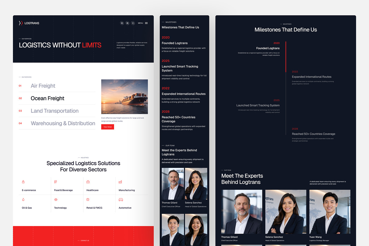 Freight and Logistics Website UI, an UI Kit Template by peterdraw (Photo 3 of 7)