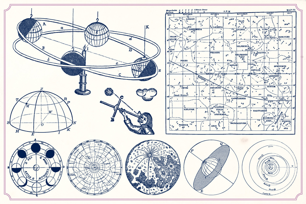 Vintage Space vector illustrations, an Education Illustration by Mr Vintage (Photo 11 of 13)