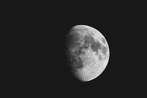Gibbous moon seen with a telescope