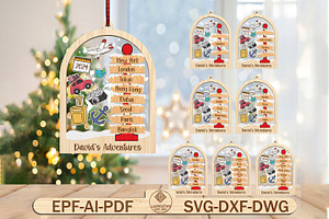 Personalized Travel Ornament SVG