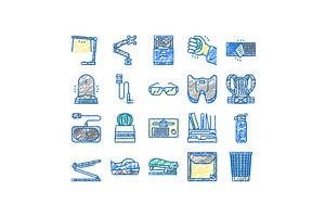 Workplace Accessories And Tools, an Object Illustration by pikepicture