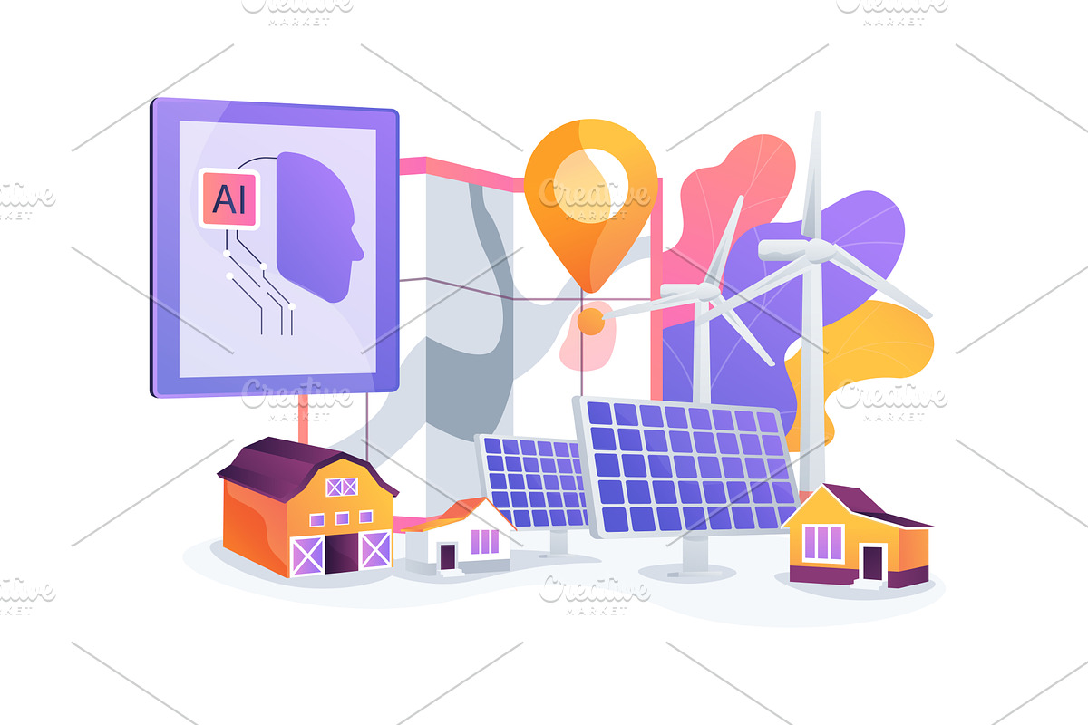 Renewable Energy for Remote Villages, a Technology Illustration by Visual Generation