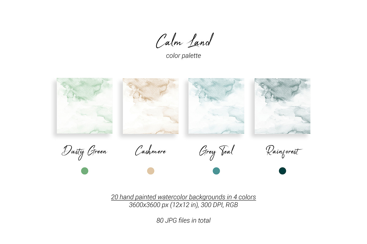 CALM LAND | Watercolor backgrounds, a Texture Graphic by SweetRenieDesigns (Photo 4 of 8)