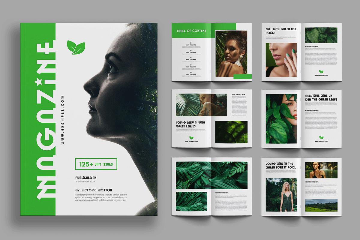 Nature Green Fashion Magazine Layout, a Magazine Template by ContestDesign (Photo 1 of 3)