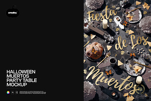 Halloween Muertos Party Table Mockup