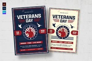 Veterans Day Flyer Template, a Flyer Template by BrandPacks