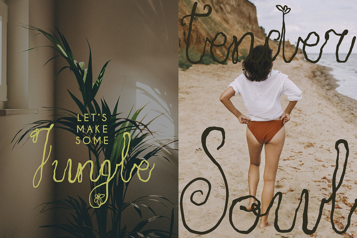 Quiet Wild Whimsical Floral Script, a Script Font by Struvictory.art (Photo 3 of 9)