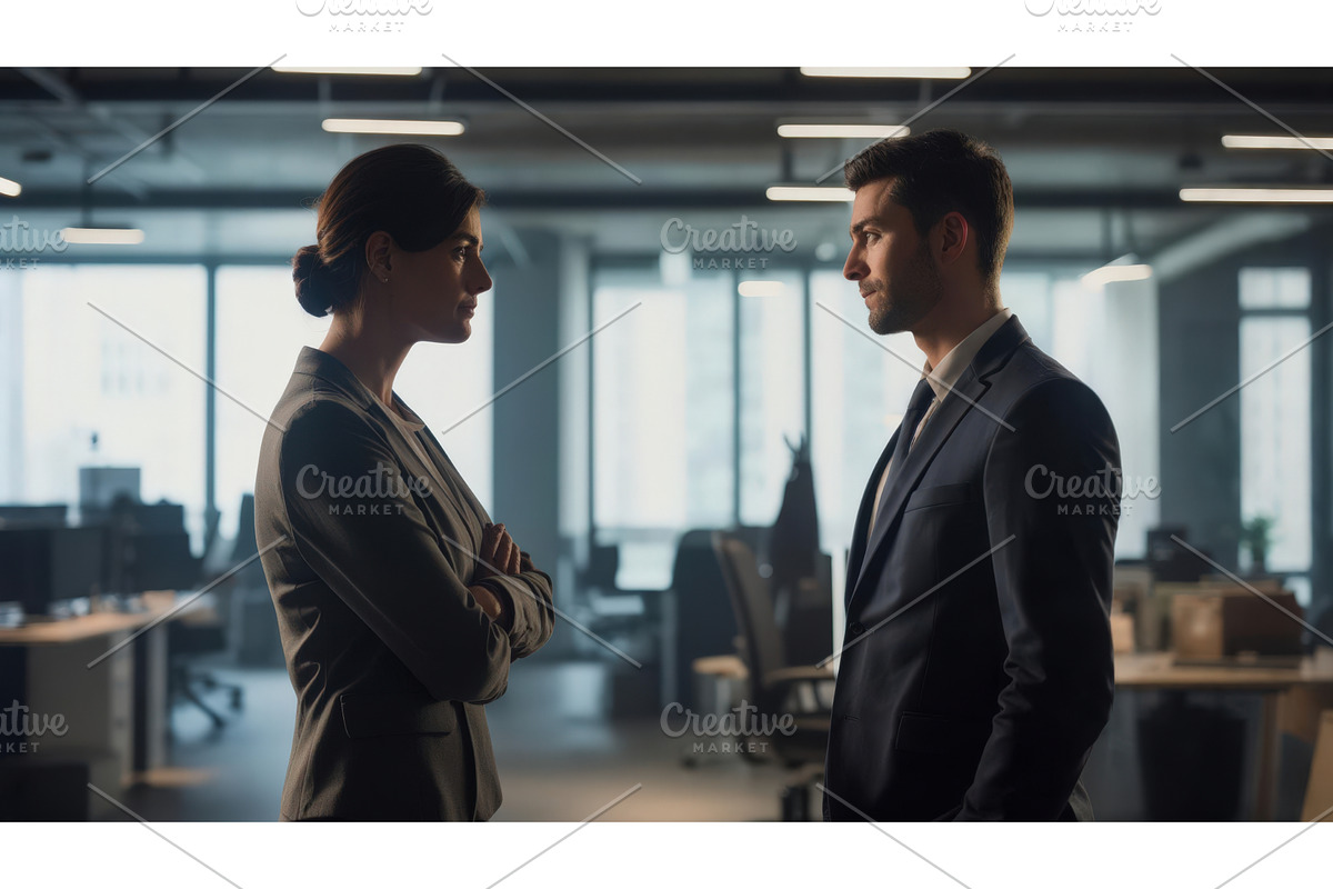 Professional man and woman in formal, an Illustration by tilialucida