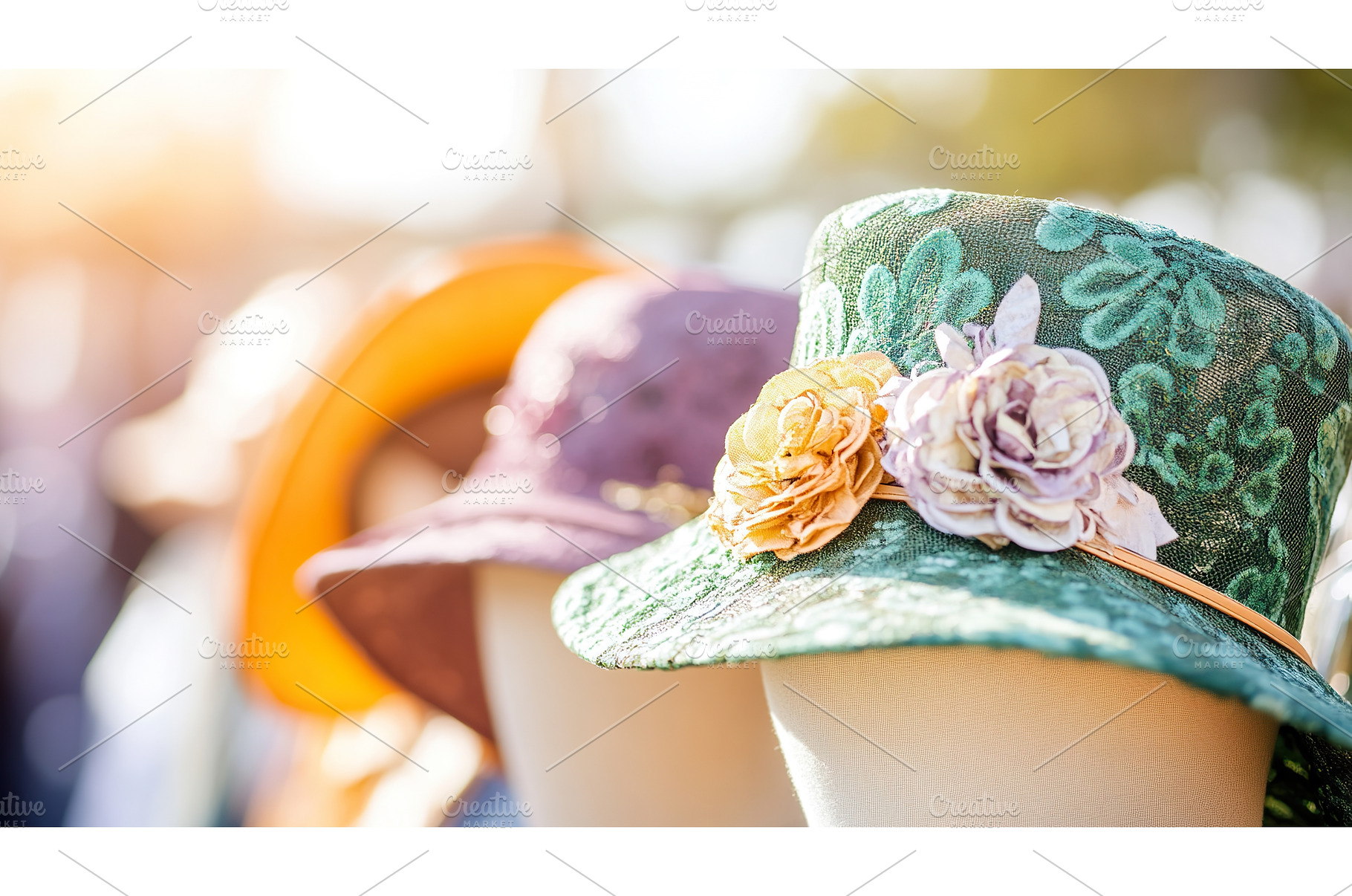 Elegant vintage hats displayed on, a Beauty & Fashion Photo by Lermont51