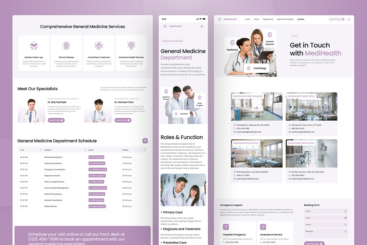 Medihealth - Medical Website, an UI Kit Template by peterdraw (Photo 7 of 12)