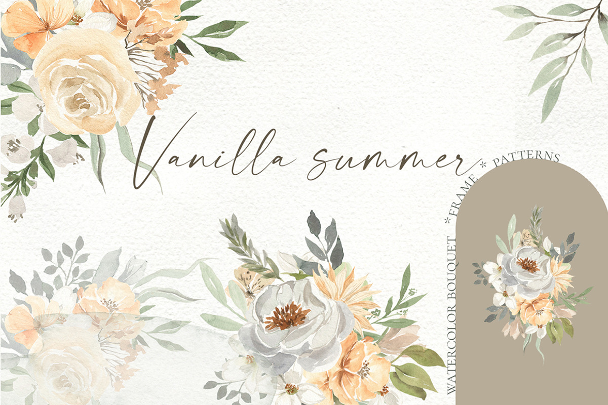 Vanilla summer. Watercolor flowers, a Decorative Illustration by Love Watercolor Store (Photo 1 of 6)