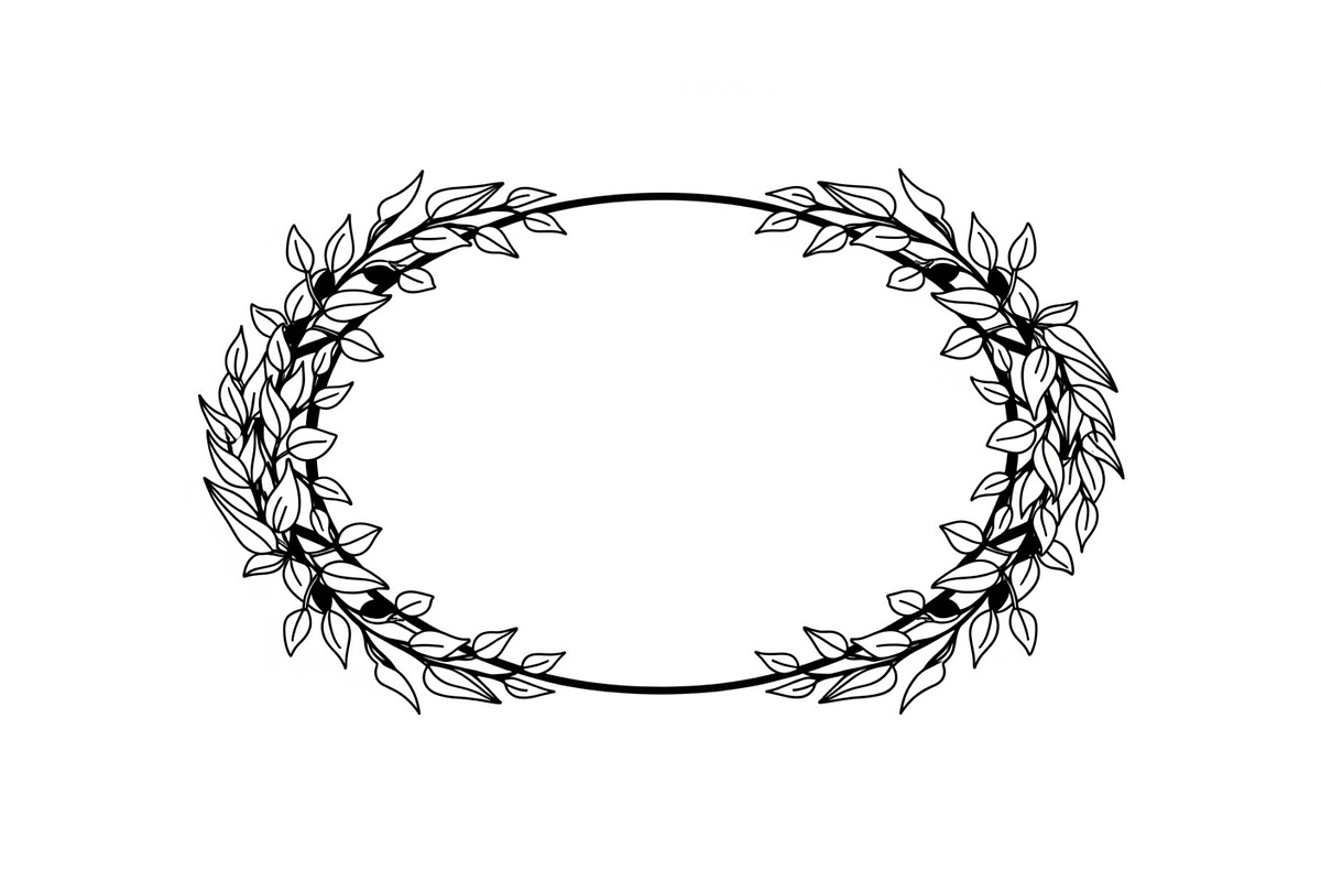 Botanical Oval Wreath Frame Bundle, an Illustration by Designer_Momina (Photo 20 of 51)