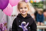 Cute baby astronaut 01. T-Shirt, PNG, an Animal Illustration by KENO Mascots (Thumbnail 6 of 10)