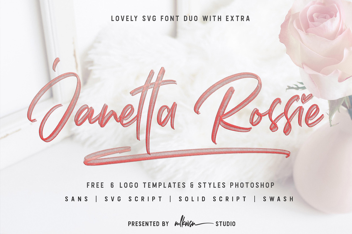 Janetta Rossie | SVG+font duo extra, a Script Font by MLKWSN (Photo 15 of 17)