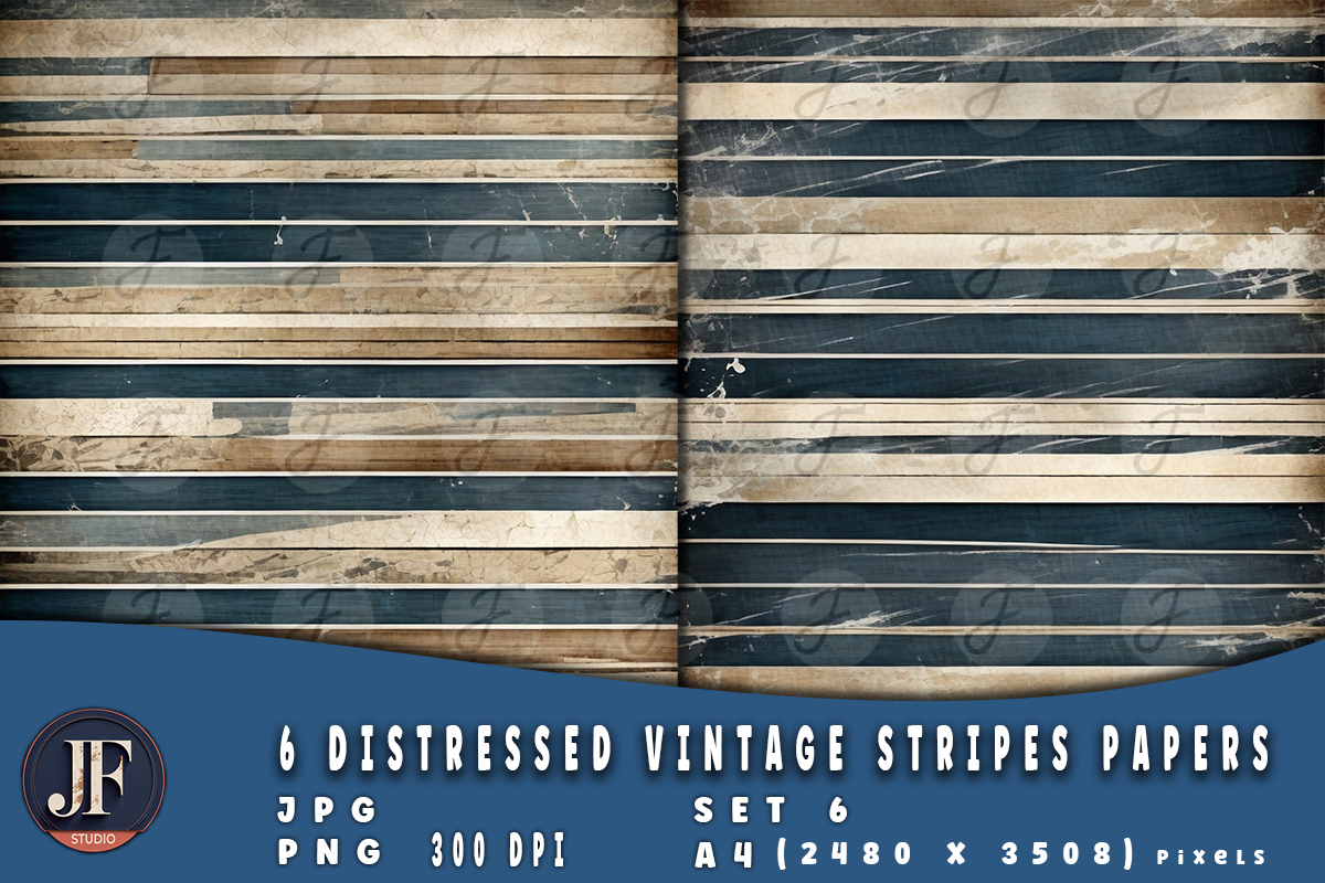 Distressed Vintage Stripes Papers 6, a Background Graphic by Joaquin Fernandez Studio (Photo 3 of 4)