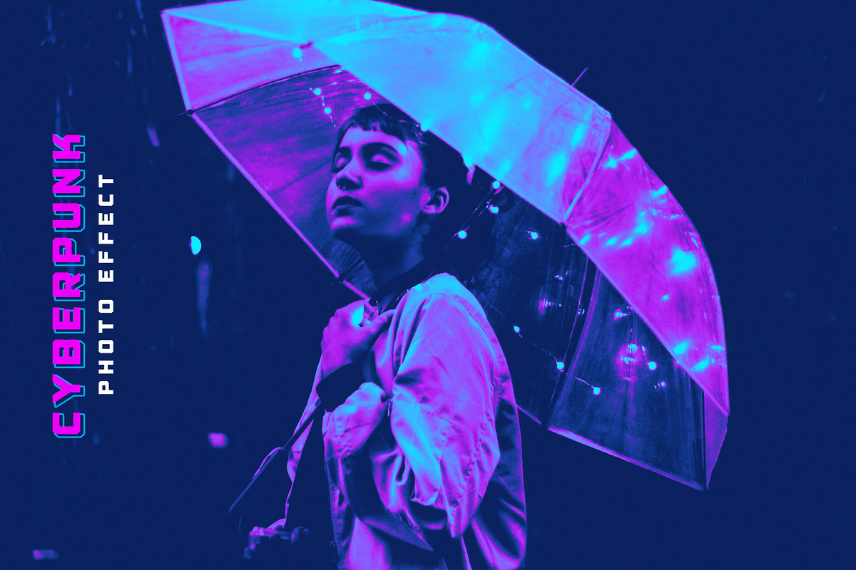 Cyberpunk psd photo effect, a Layer Style Add-On by Pixel Gallery (Photo 3 of 4)
