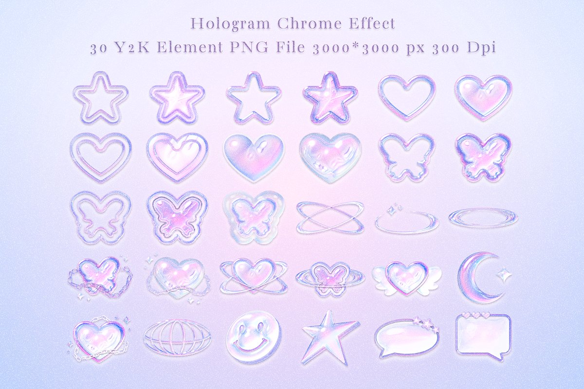 Y2K hologram chrome collection, an Object Graphic by JaoGam (Photo 2 of 3)