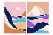 Abstract nature landscapes cards set, a Decorative Illustration by Good Studio (Thumbnail 2 of 34)