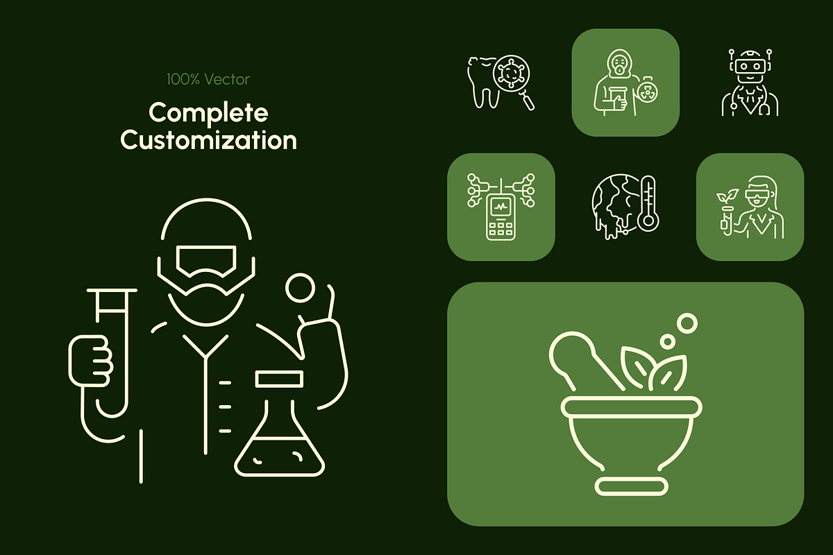 Bio Icons Art Set, an Outline Icon by Prosymbols (Photo 5 of 8)