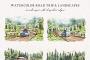 Watercolor Road Trip & Landscapes, an Illustration by Yorda Studio (Thumbnail 2 of 11)