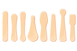 Wooden popsticks. Popsicle sticks, a Food Illustration by Stock-Smart-Start