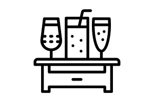 Drinks beverage black icon, an Outline Icon by Creative priyanka