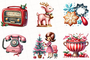 Retro Christmas Clipart, an Illustration by OK Design (Thumbnail 2 of 5)
