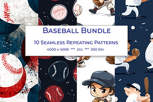 Baseball Graphics Bundle, a Pattern Graphic by karenfoleyphoto