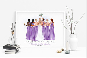 Bridesmaids Clipart, Wedding Clipart