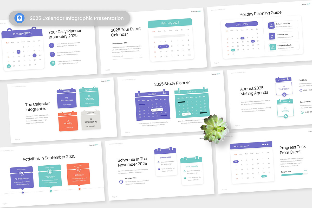 2025 Calendar Infographic Keynote, a Presentation Template by Antstheme (Photo 1 of 2)