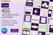 455 Canva Purple Instagram Template, a Social Media Template by Emerald Eyes Design (Thumbnail 1 of 11)