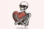 Skeleton Hugging a Heart PNG, Funny, an Illustration by SharpMarketplace (Thumbnail 1 of 9)