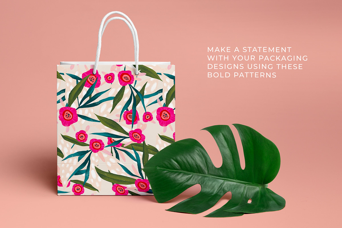 Bold Jungle Blooms Seamless Patterns, a Decorative Illustration by Ramona Schratt (Photo 5 of 9)