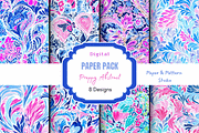 Preppy Abstract Digital Paper, a Background Graphic by Paper & Pattern Studio (Thumbnail 1 of 9)