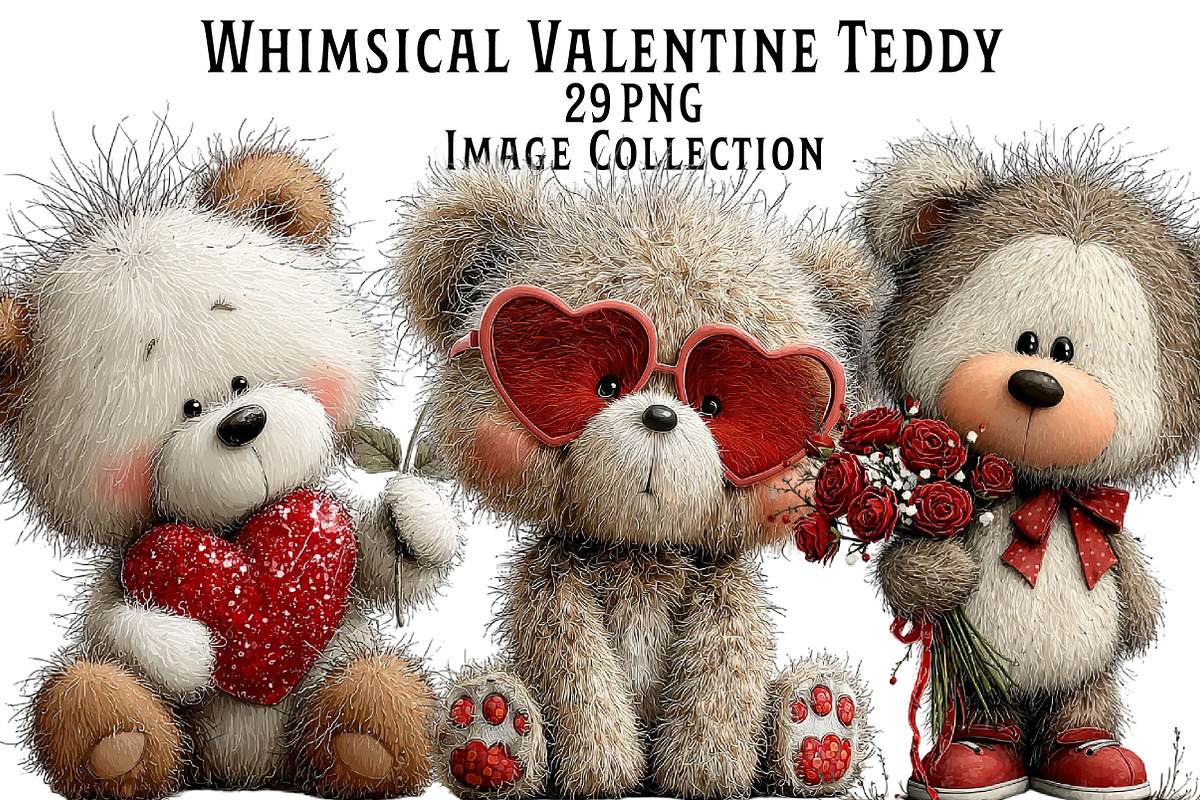 Whimsical Valentine Teddy Bear Clipa, an Illustration by Dream Creation (Photo 1 of 7)