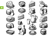 Vintage Cheese & Dairy Set, an Object Graphic by RT Studio (Thumbnail 1 of 4)