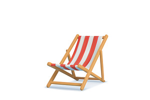 3D striped chair for relaxation., an Object Illustration by ModVector