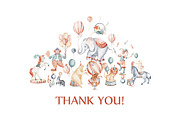 Cute Circus Watercolor Clipart Set, an Animal Illustration by LenArt (Thumbnail 18 of 18)
