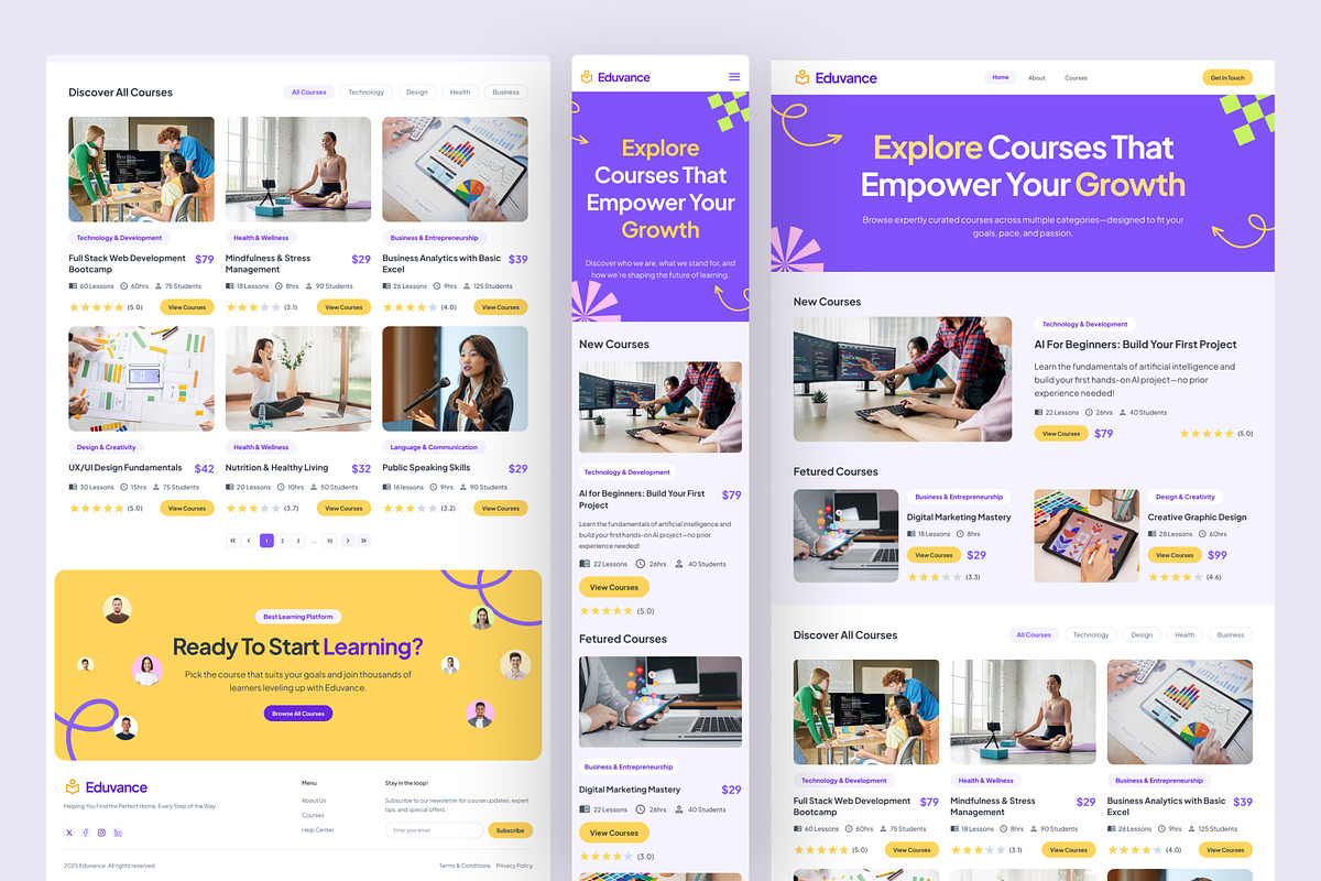 Eduvance - Education Website, an UI Kit Template by peterdraw (Photo 3 of 7)