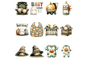 Halloween Baby Shower PNG & Patterns, a Seasonal Illustration by Nicole Branger Art (Thumbnail 9 of 23)