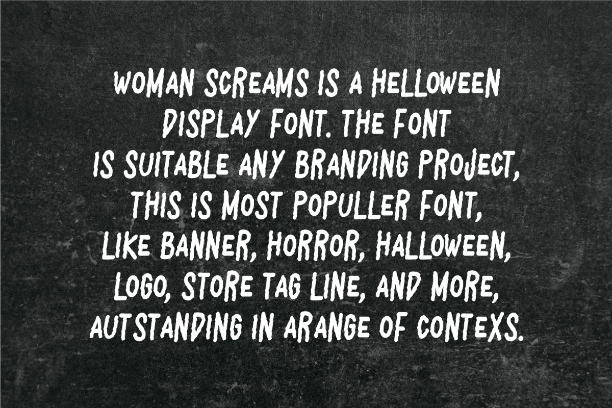 Woman Screams - Horror Font, a Handwritten Font by QR Design Studio (Photo 4 of 8)