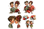 Whimsical Romantic Lovers Clipart, an Illustration by Craft Nest (Thumbnail 8 of 8)