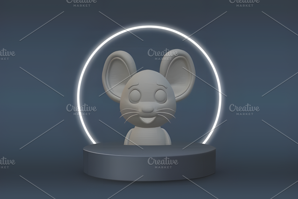 Mouse with Big Ears 3D Model, an Animal 3D Model by Ink Gallery (Photo 3 of 3)