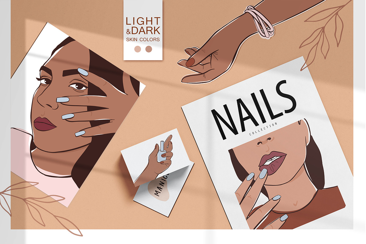 Manicure, nails, female hands, an Illustration by Yana Lesiuk (Photo 1 of 3)